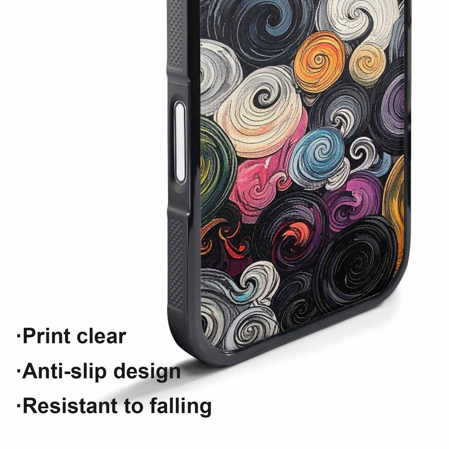iPhone 17 Air Case — Tie Dye Swirls Black White Tie, Custom Designed Case Cover
