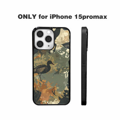 iPhone 15 Pro Max Case — Hunting Camouflage Pattern With Deer And, Customized Protective Case
