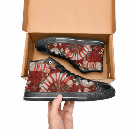 WOMEN'S Christmas Holly Snowflake High Top Canvas Cottagecore Shoes