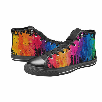 WOMEN'S Paint Splatter High Top Canvas Surreal Shoes