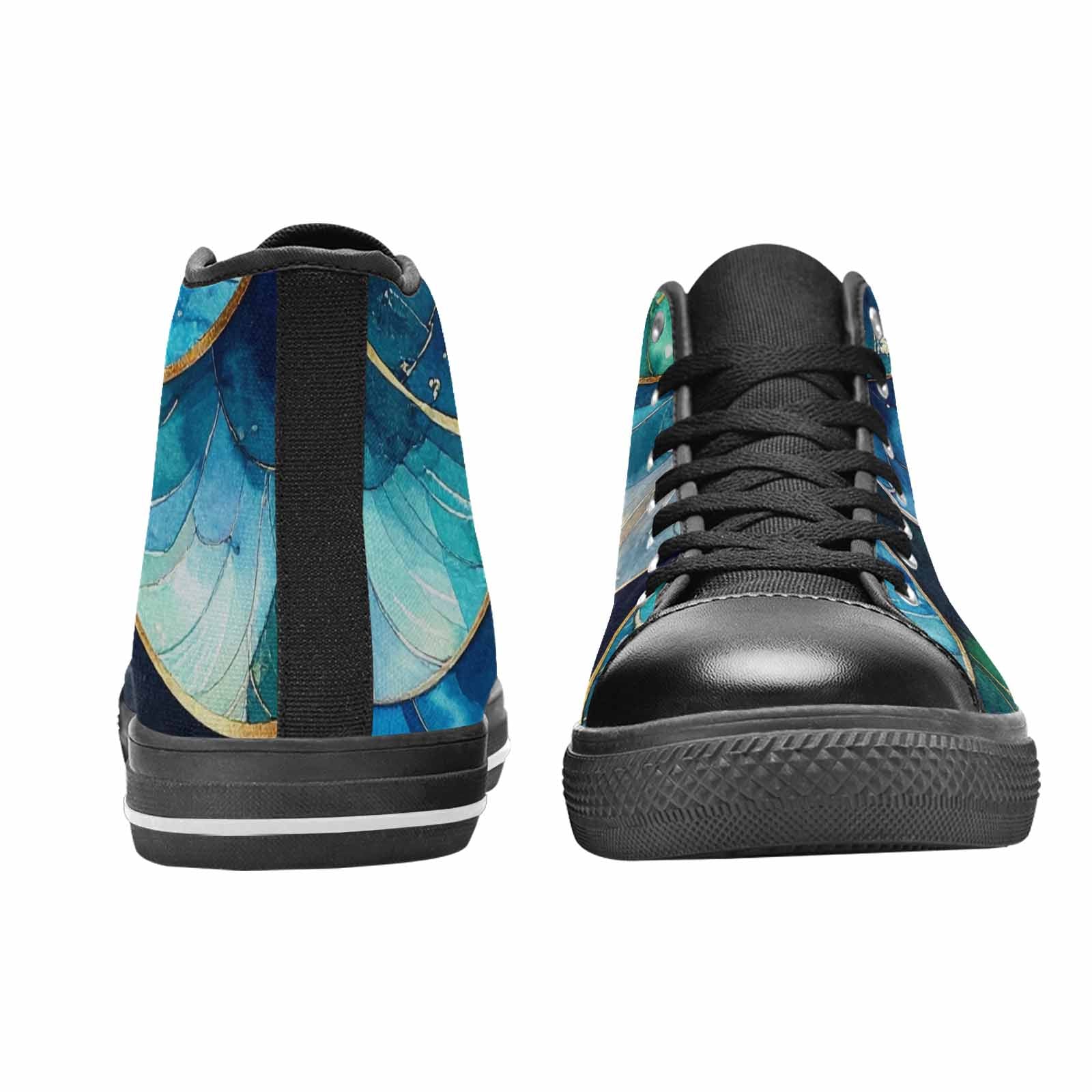 MEN'S Mermaid Scale High Top Canvas Cottagecore Custom Sneakers