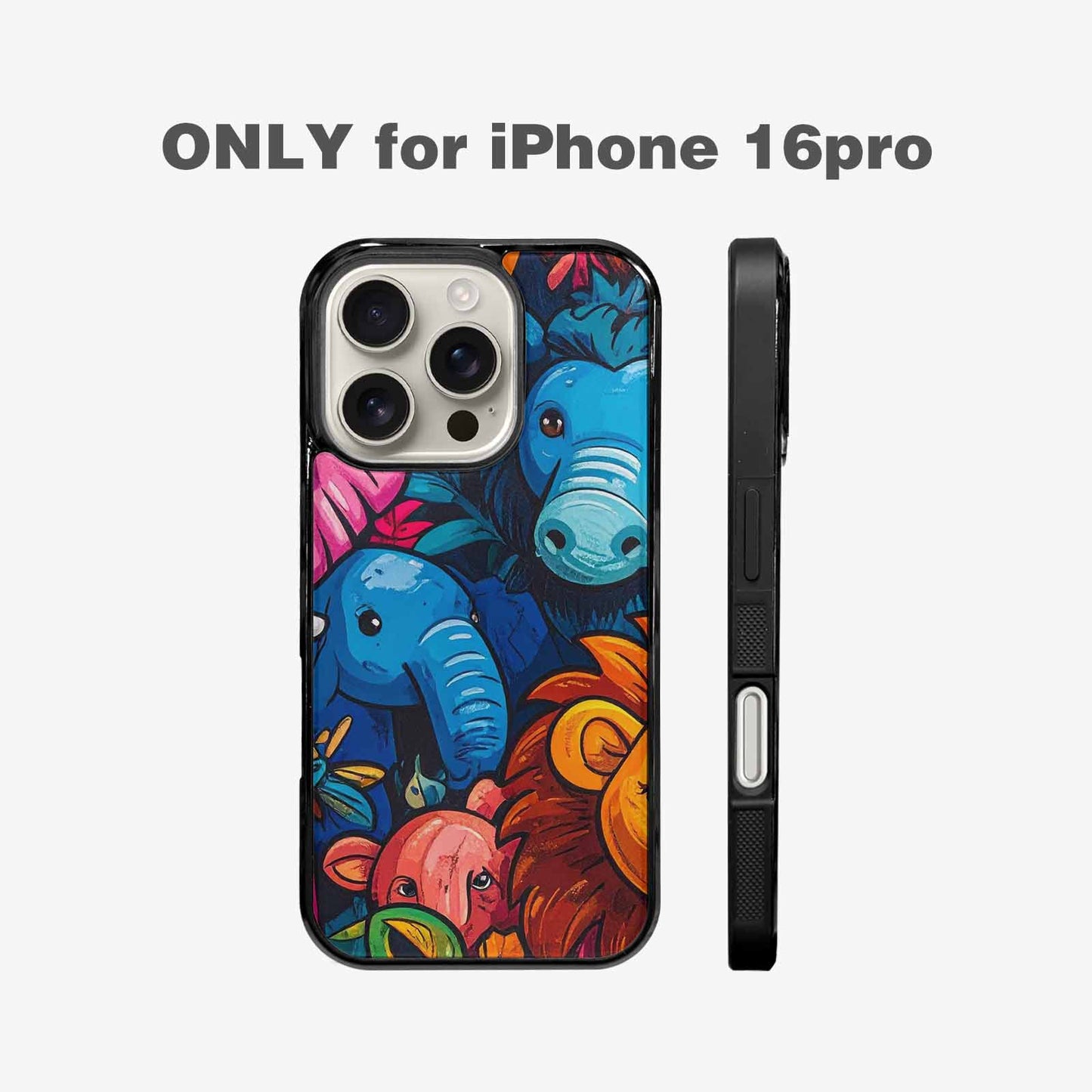 iPhone 16 Pro Case — Cartoon Animal Characters, Unique Phone Case Design