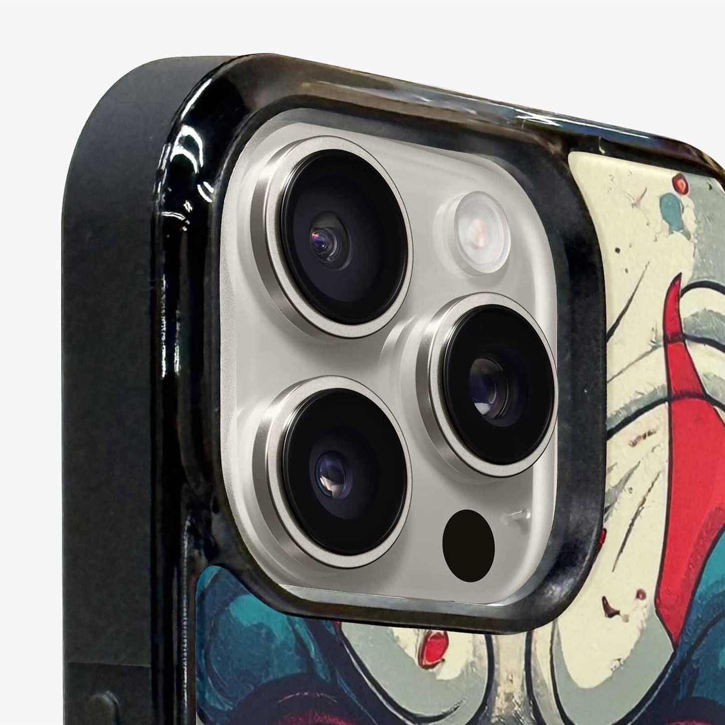iPhone 16 Pro Case — Evil Circus Heads Faces Overlapping Patterns, Customized Protective Case