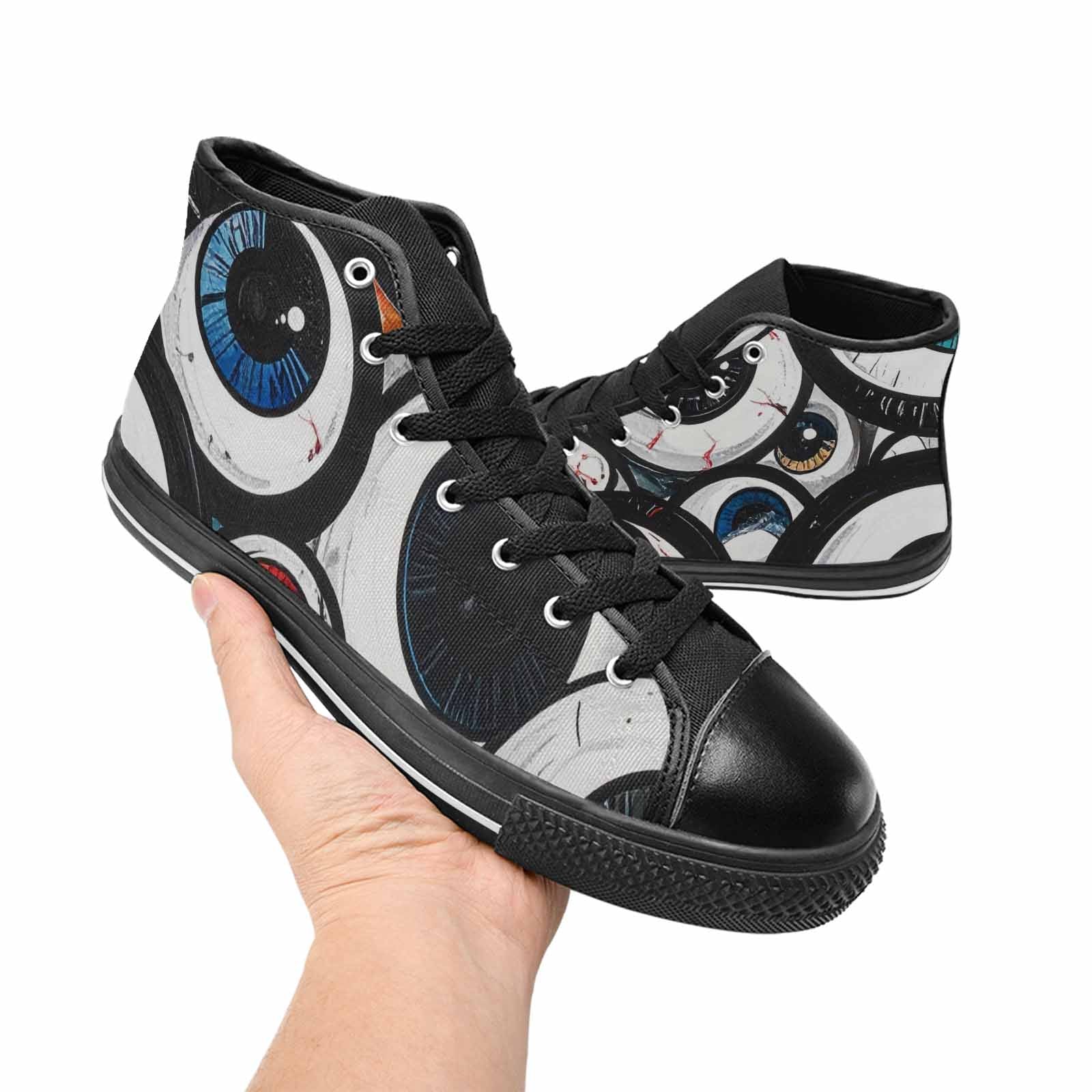 MEN'S Googly Cartoon Eyeballs High Top Canvas Dreamcore Custom Sneakers
