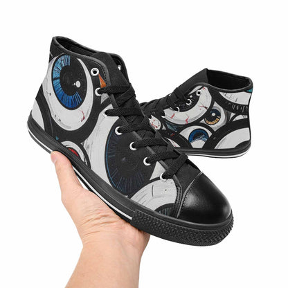MEN'S Googly Cartoon Eyeballs High Top Canvas Dreamcore Custom Sneakers