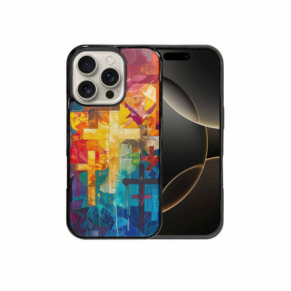iPhone 16 Pro Case — Faith Cross And Faith Icons Pattern, Unique Phone Case Design