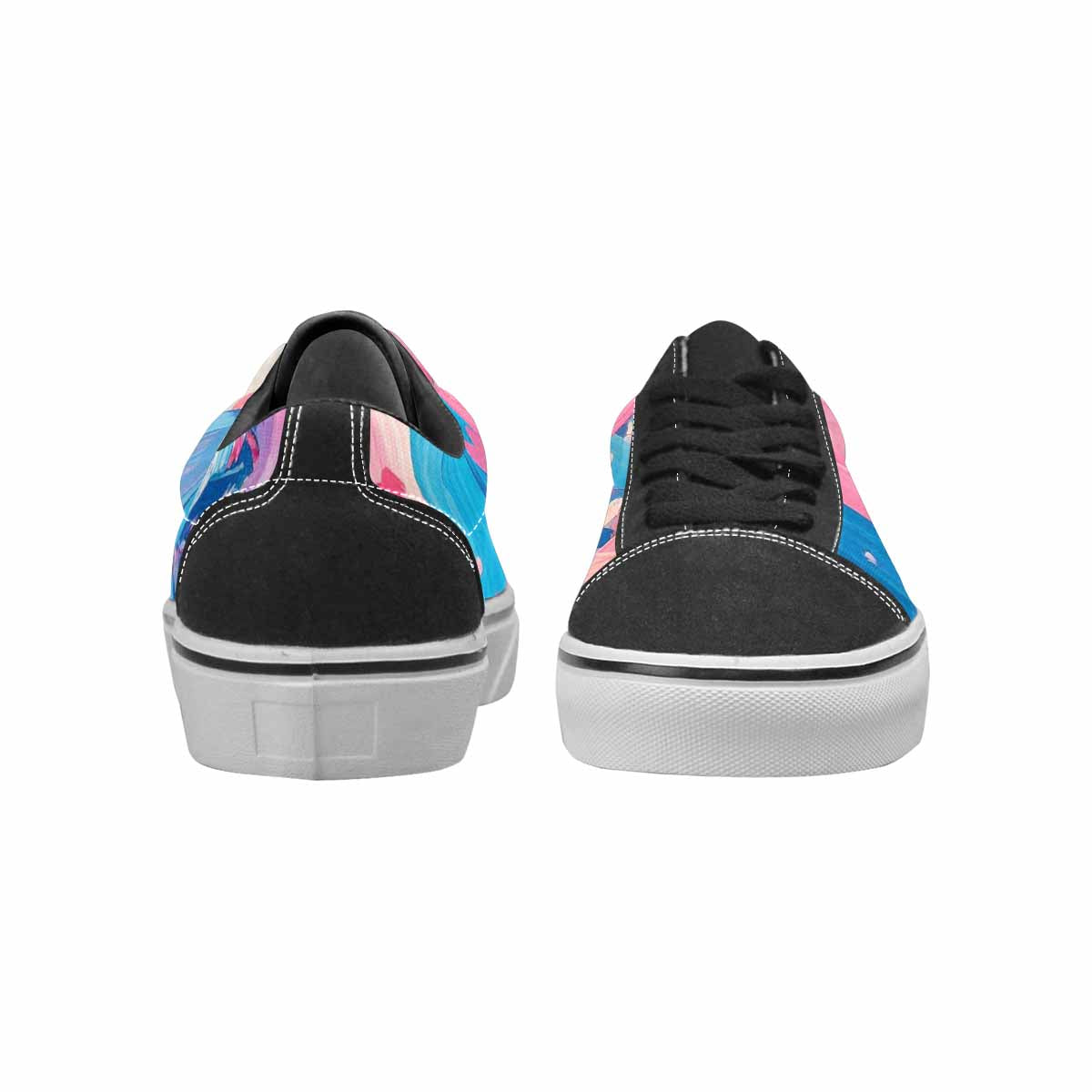 WOMEN'S Transgender Pride Flag Lace-Up Canvas Wallpaper Art Custom Sneakers