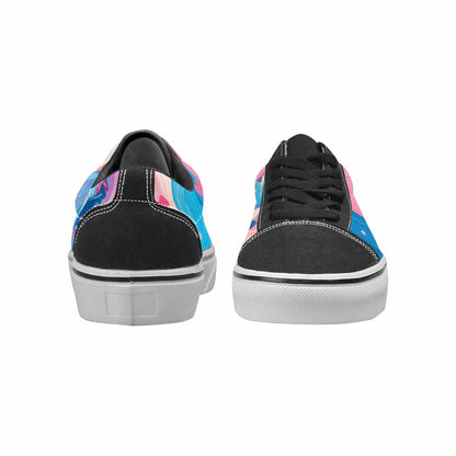 WOMEN'S Transgender Pride Flag Lace-Up Canvas Wallpaper Art Custom Sneakers