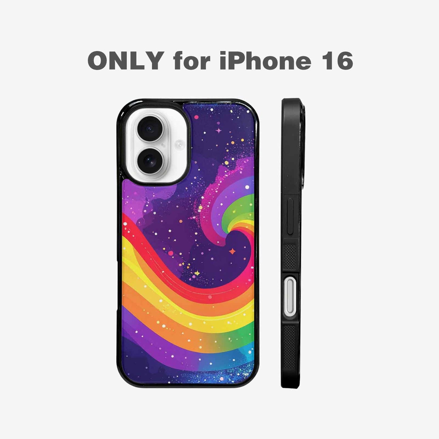 iPhone 16 Case — Rainbow Pride Galaxy, Custom Printed Phone Case