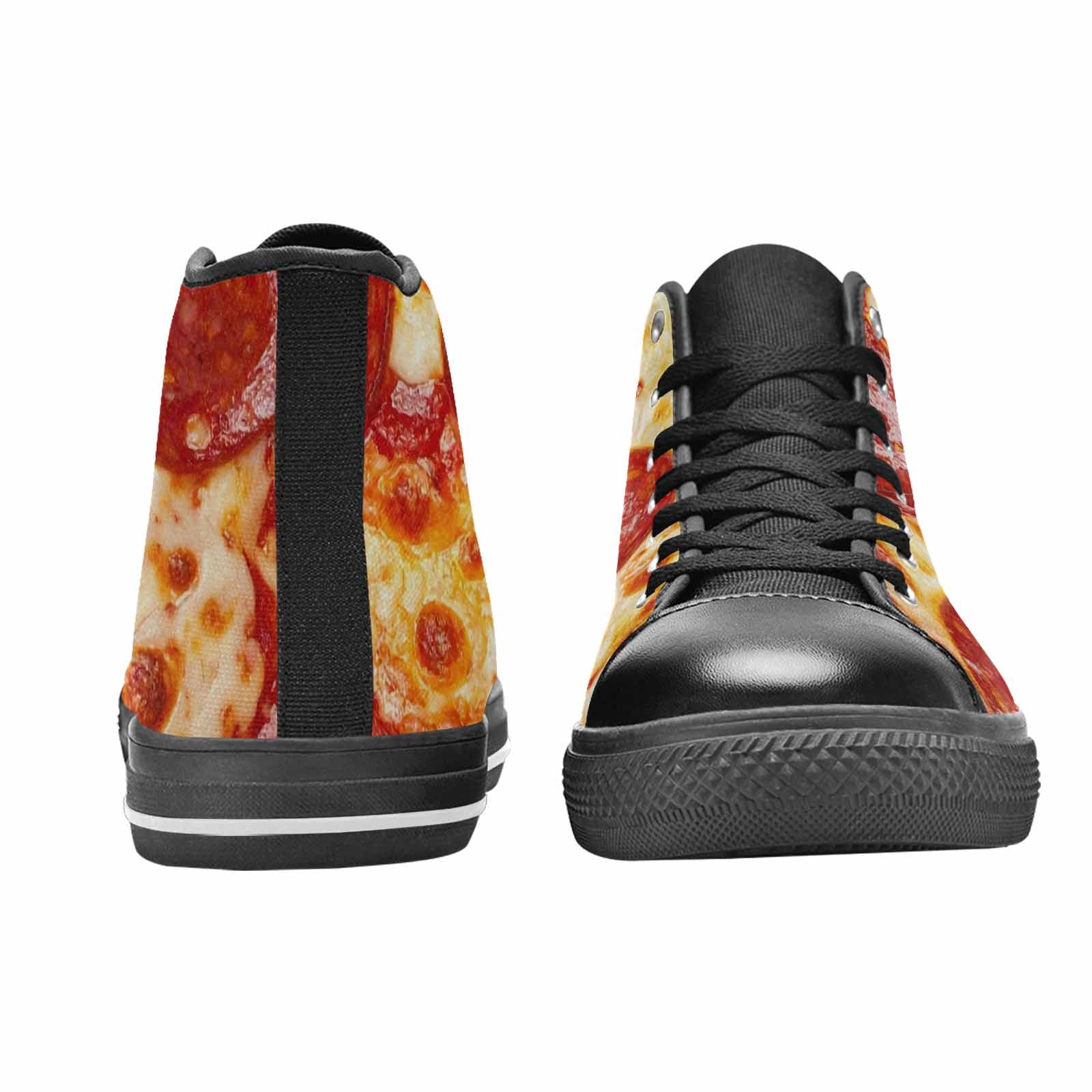WOMEN'S Pepperoni Pizza Print High Top Canvas Grunge Custom Shoes