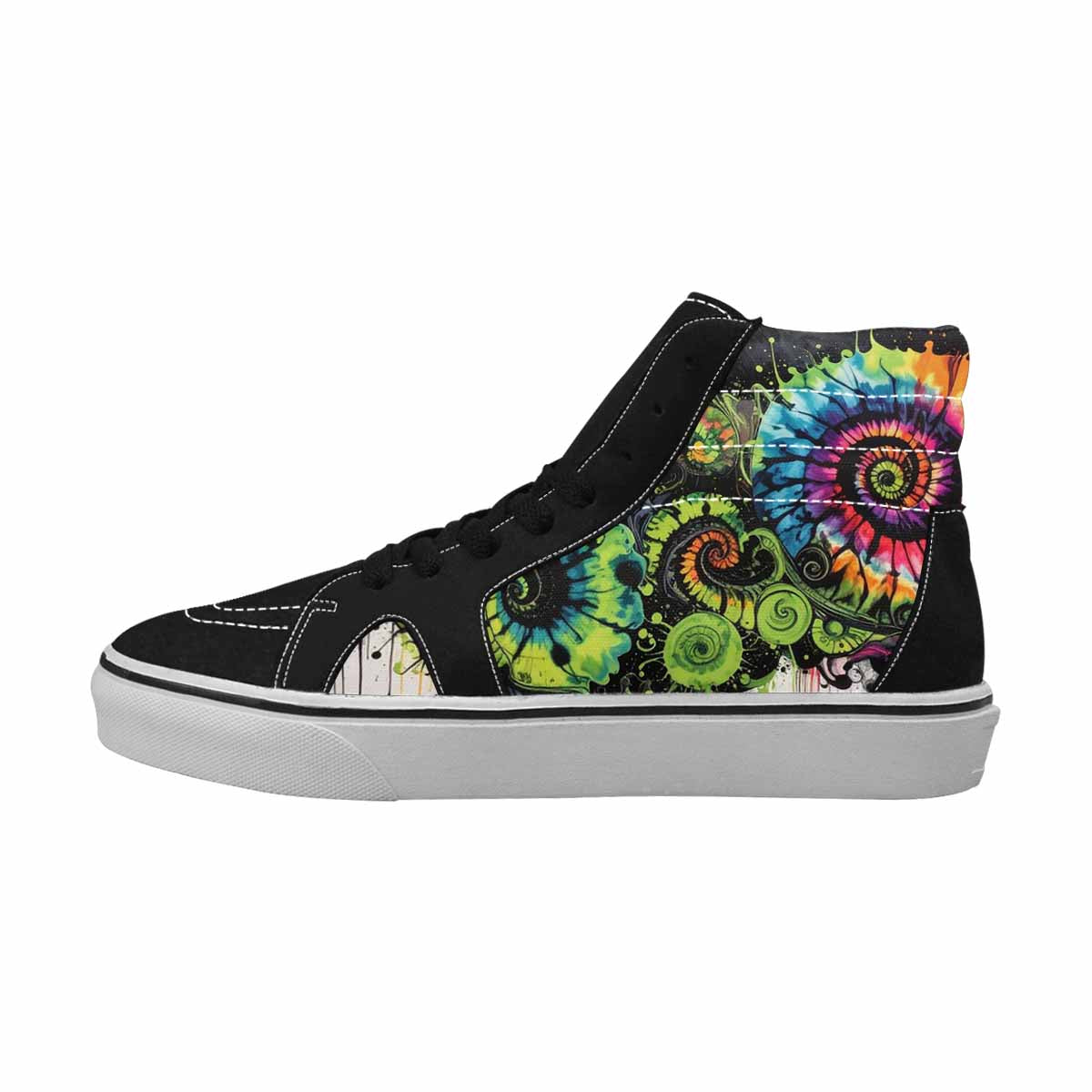 MEN'S Tie High Top Canvas Wallpaper Art Custom Sneakers