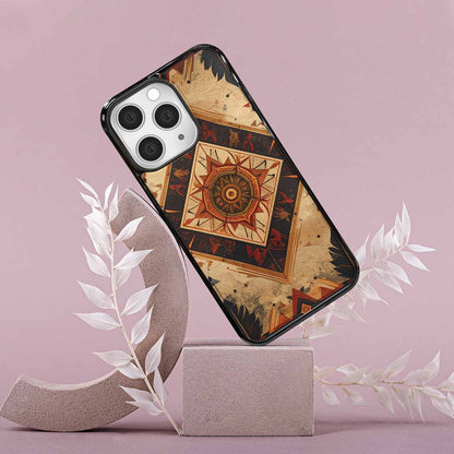 iPhone 15 Pro Max Case — Native American Geometric Pattern Arrows Feathers, Customized Protective Case