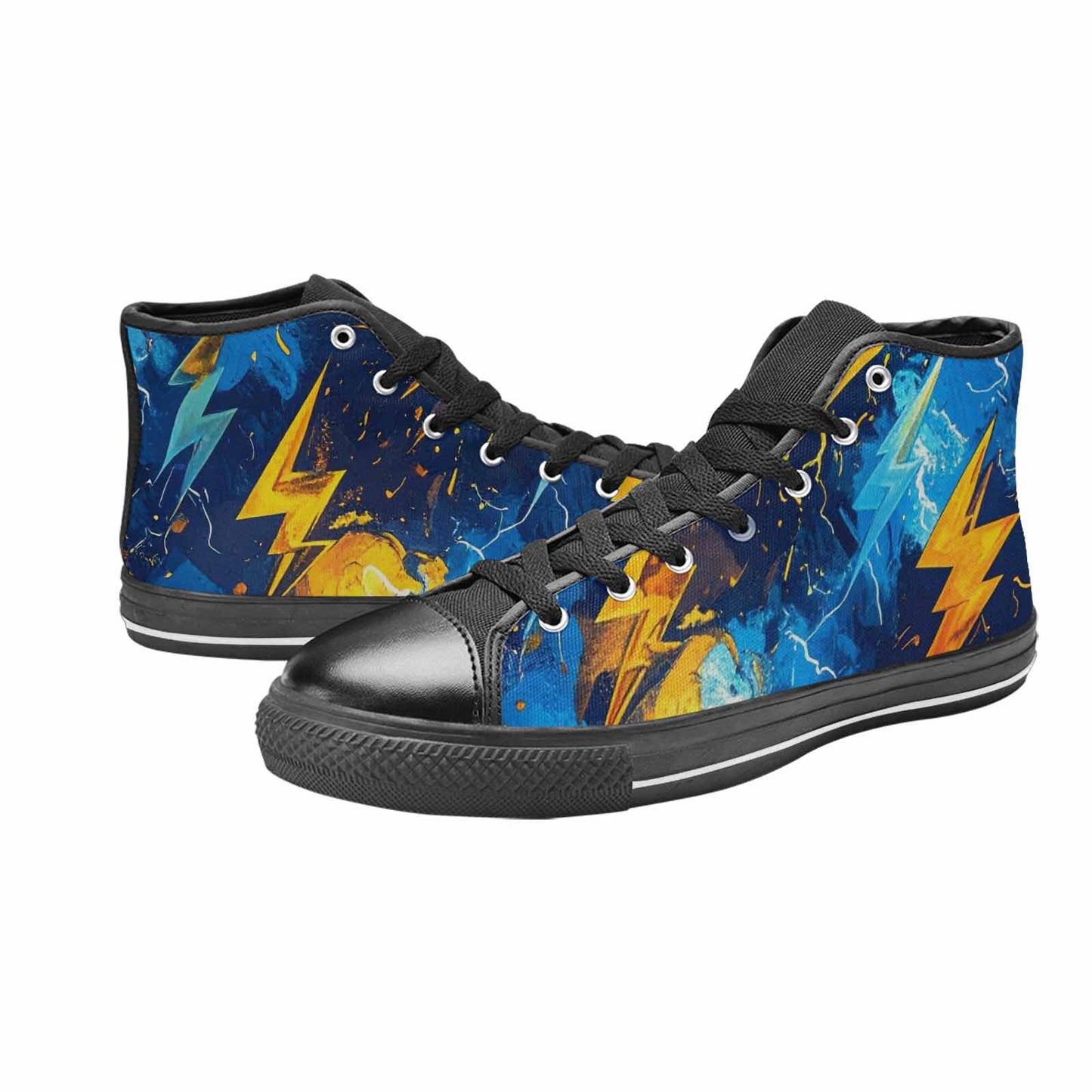 MEN'S Lightning Bolt High Top Canvas Vibrant Chaos Sneakers