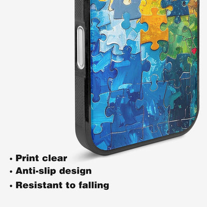 iPhone 16 Plus Case — Autism Puzzle Pieces Puzzle Piece Pattern, Custom Print Case Cover