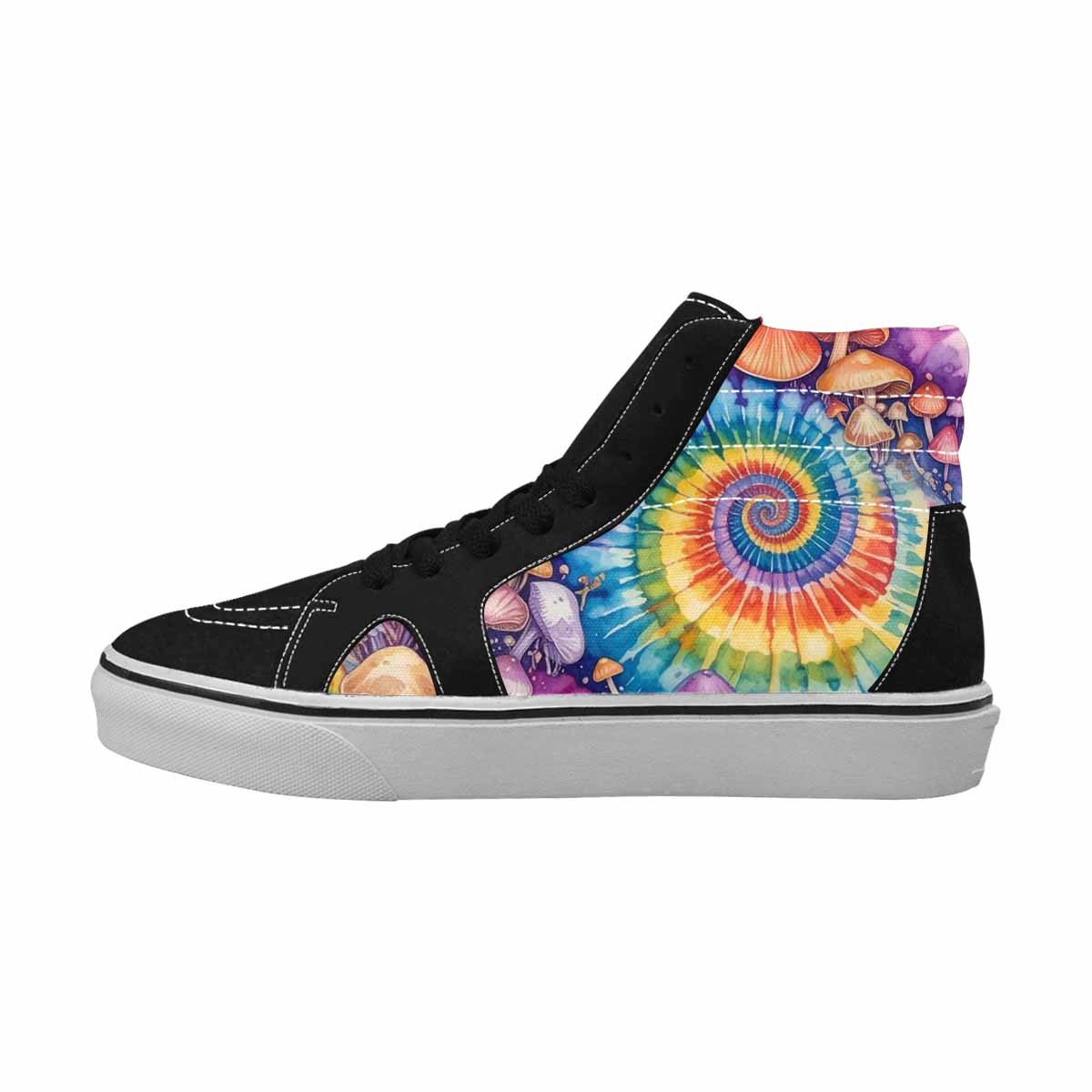 MEN'S Mushrooms  Tie Dye High Top Canvas Vivid Sneakers