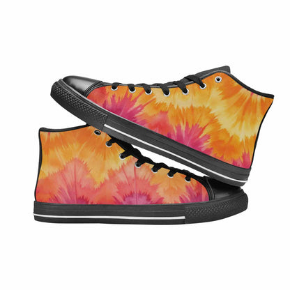 MEN'S Tie Dye - High Top Canvas Wallpaper Art Shoes