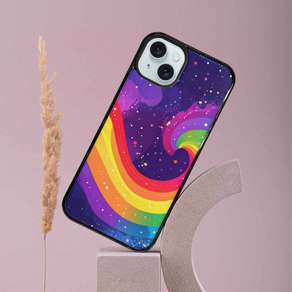iPhone 15 Plus Case — Rainbow Pride Galaxy, Custom Phone Case