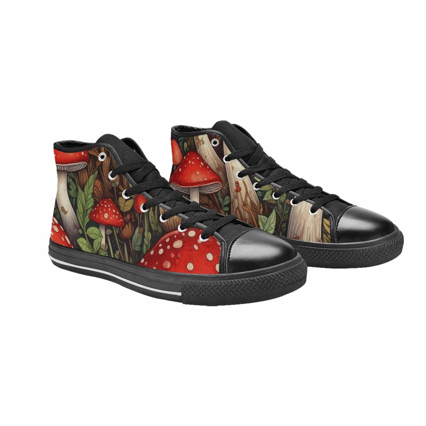 MEN'S Mushroom High Top Canvas Wallpaper Art Shoes