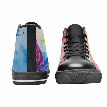 MEN'S Melting Icecream Collage High Top Canvas Neon Fantasy Custom Shoes