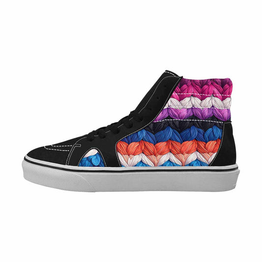 MEN'S Genderfluid Flag Color High Top Canvas Grunge Shoes