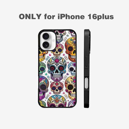 iPhone 16 Plus Case — Vibrant Skull Seamless, Custom Made Phone Cover