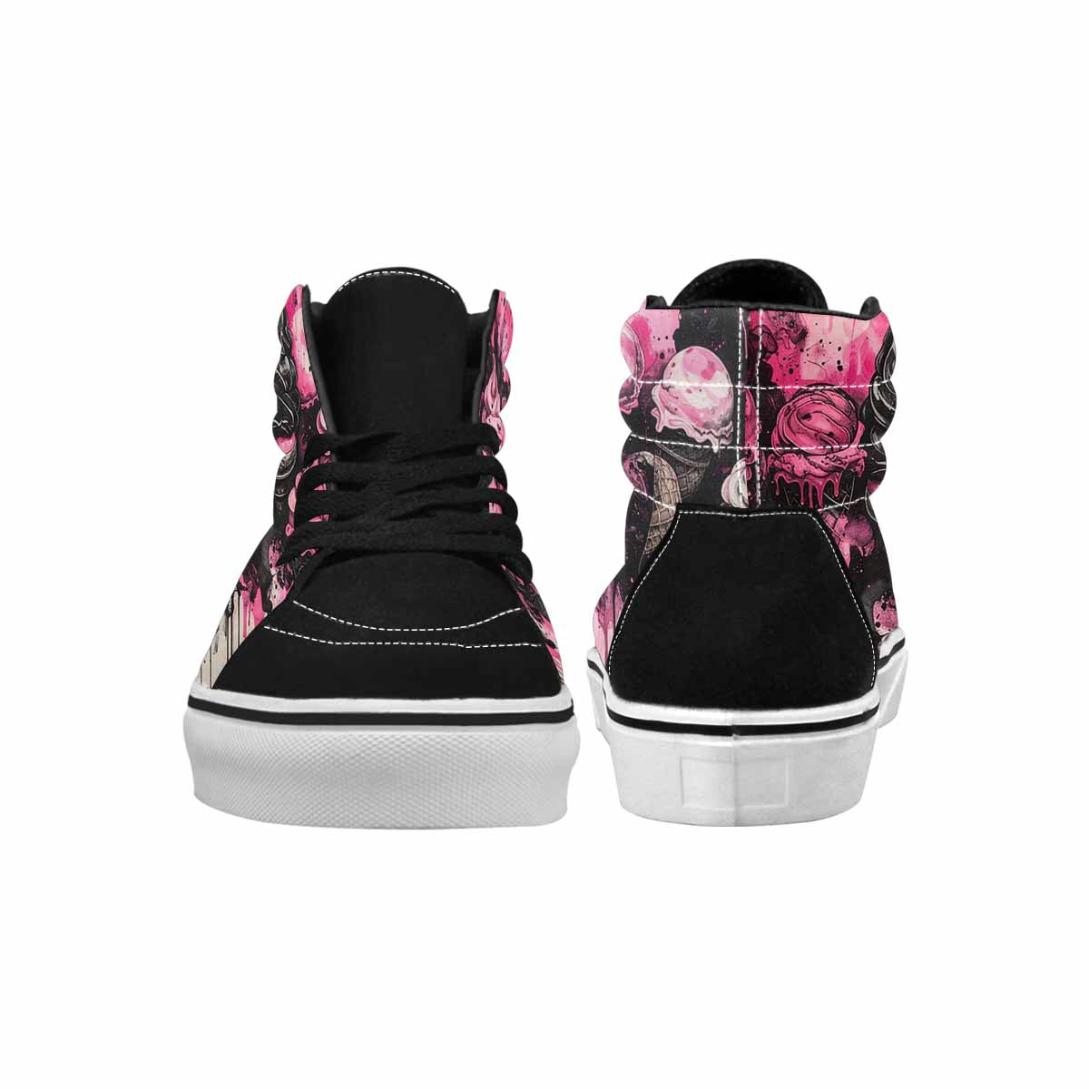 MEN'S Ice Cream Motif High Top Canvas Surreal Shoes