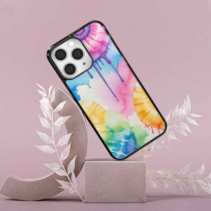 iPhone 15 Pro Max Case — Dripping Tie Dye Spiral, Customized Protective Case