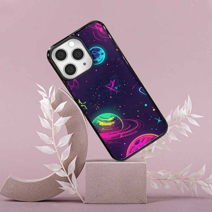 iPhone 15 Pro Max Case — Space Galaxy Astronaut Pattern Planets Stars, Custom Art Phone Cover