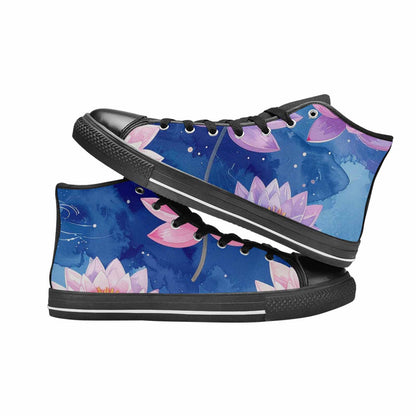 MEN'S Water Lilies Impressionist High Top Canvas Surreal Shoes