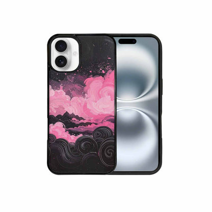iPhone 16 Plus Case — Van Gogh Swirl Black Pink Ink, Custom Art Phone Cover