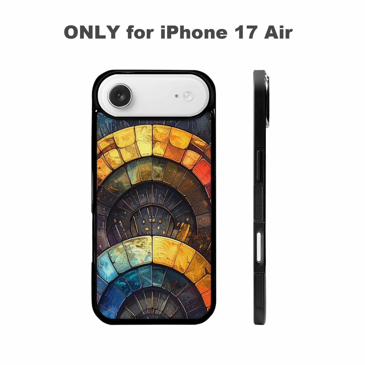 iPhone 17 Air Case — Metallic Reptile Rainbow Arc Original Art, Unique Phone Case Design