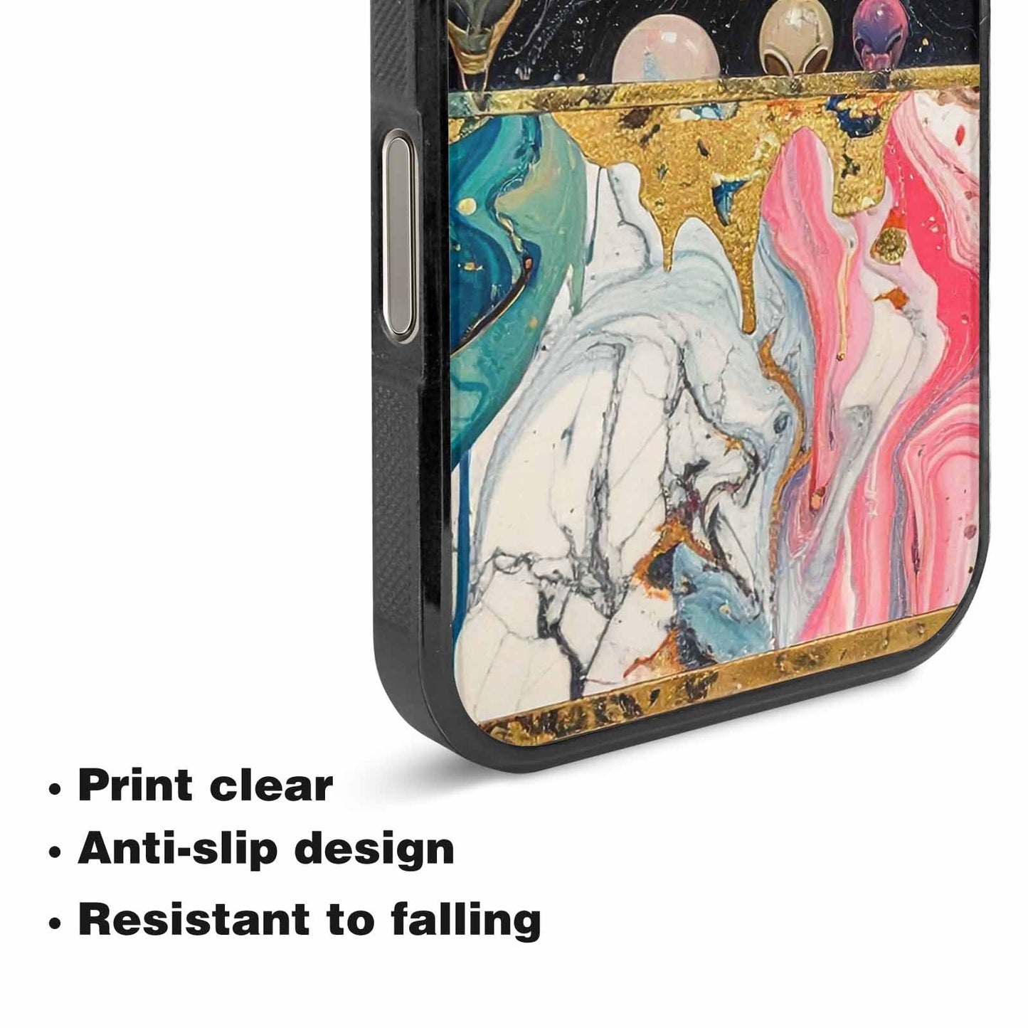 iPhone 16 Pro Case — Aliens Marblealiens Pattern Cyi, Original Design Phone Case