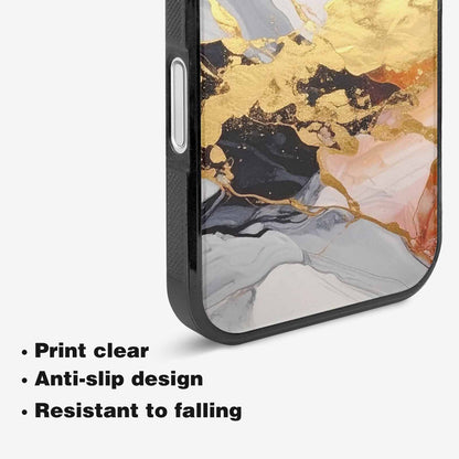 iPhone 16 Plus Case — Marble Vein Marble Veins Pattern Hundreds, Custom Phone Case