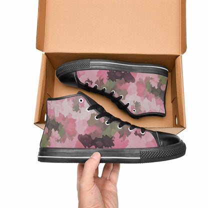 WOMEN'S Military Camouflage Blotch High Top Canvas Vibrant Chaos Shoes