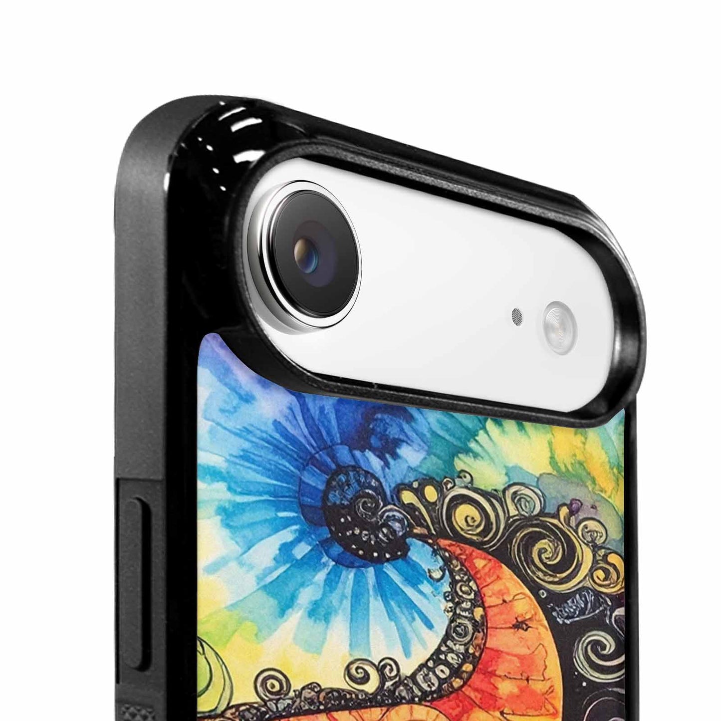 iPhone 17 Air Case — Tie Dye Swirls Black White Tie, Personalized Phone Case