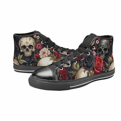 MEN'S Skulls - Roses High Top Canvas Aesthetic Custom Sneakers