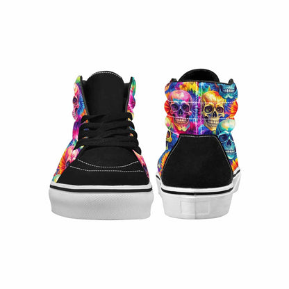 WOMEN'S Tie Dye Skulls Print High Top Canvas Y2K Custom Shoes
