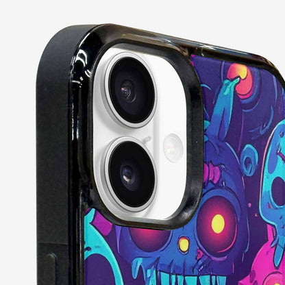 iPhone 16 Plus Case — Mixed Toxic Glow Creature Pattern Hundreds, Custom Printed Phone Case