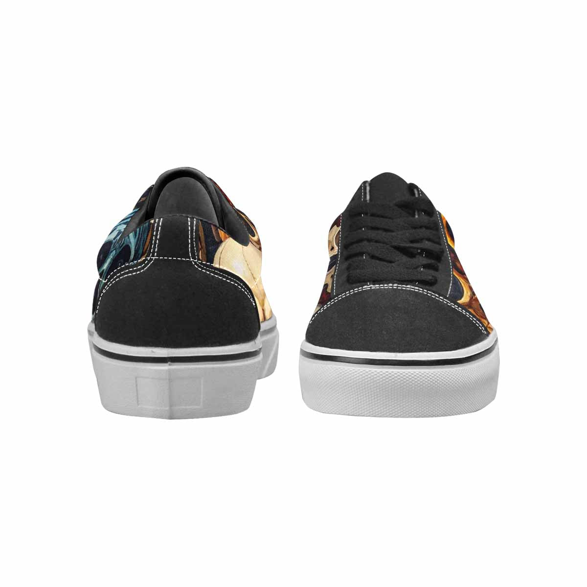 WOMEN'S Skulls Lace-Up Canvas Wallpaper Art Sneakers