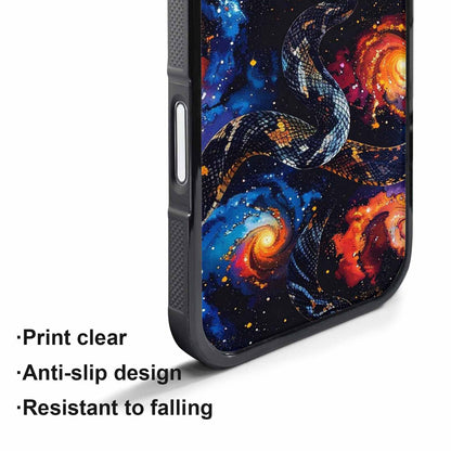 iPhone 17 Pro Case — Galaxy Snake Print Galaxy Space, Custom Phone Case