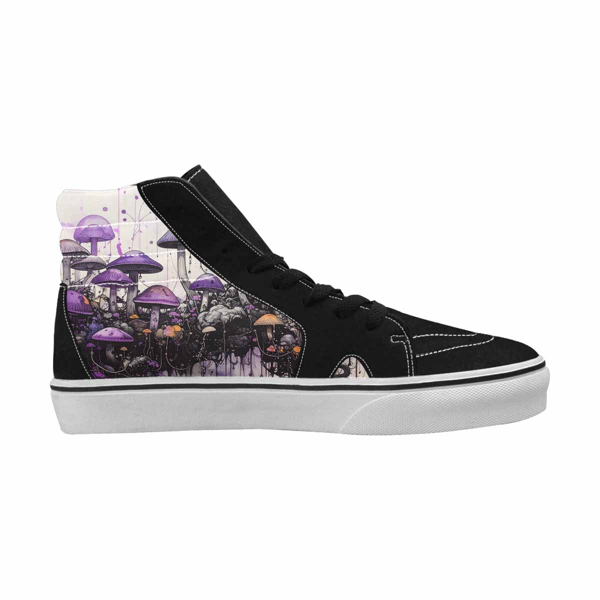 MEN'S Rainbow Drip Mushrooms High Top Canvas Grunge Custom Shoes