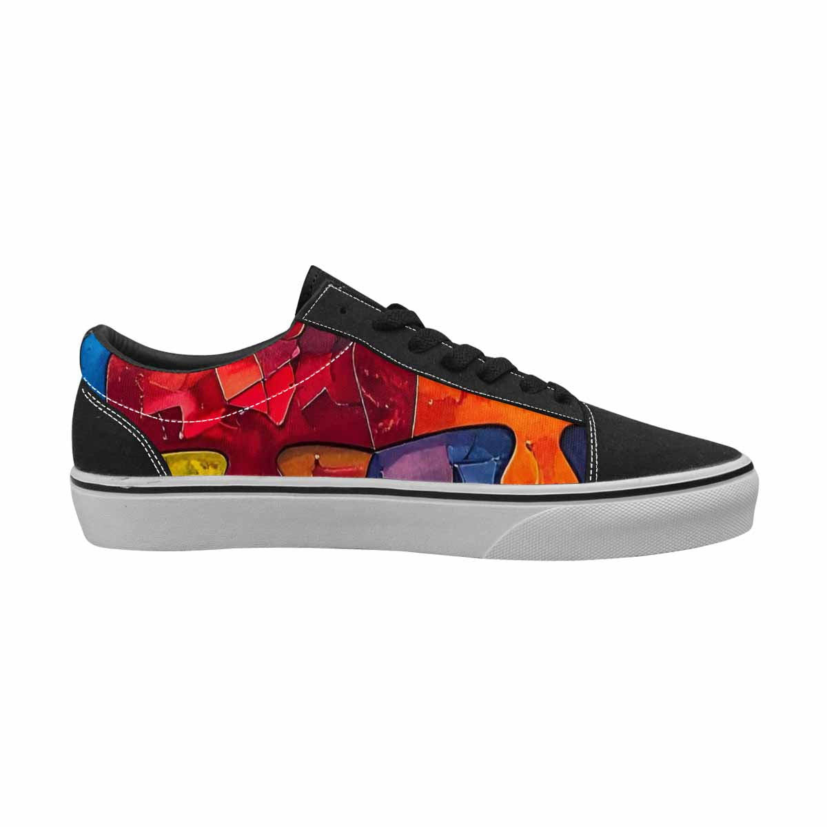 WOMEN'S Autism Puzzle Pieces Lace-Up Canvas Neon Fantasy Custom Shoes