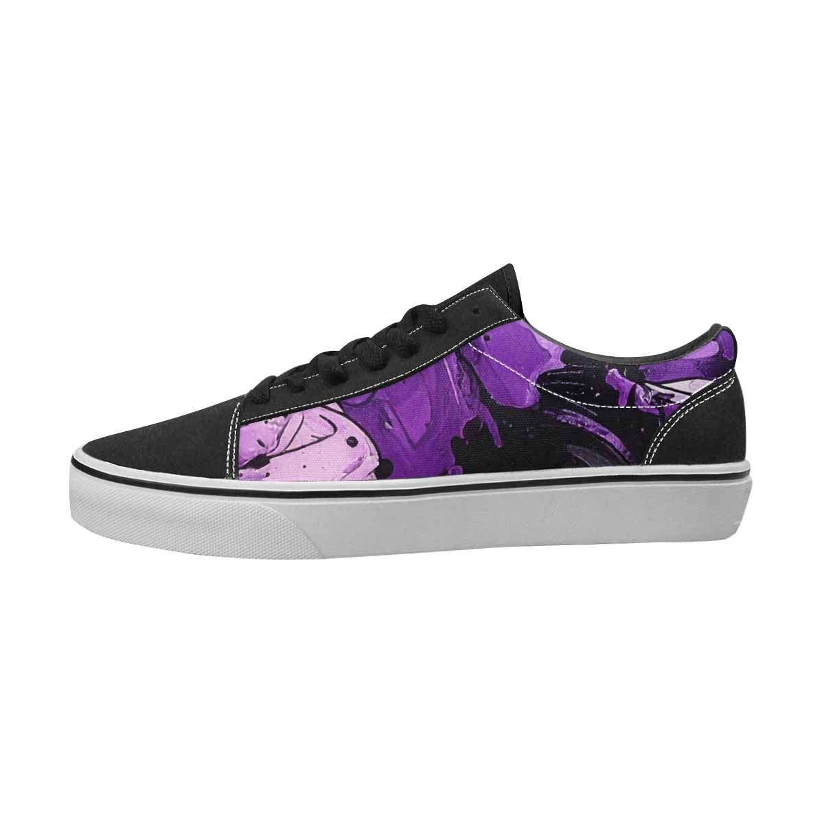 WOMEN'S Ice Cream Black & Purple Ink Canvas Personalized Neon Fantasy Custom Sneakers