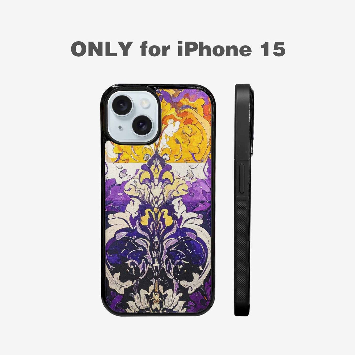iPhone 15 Case — Nonbinary Flag Color Theme Small Rainbow, Custom Printed Phone Case