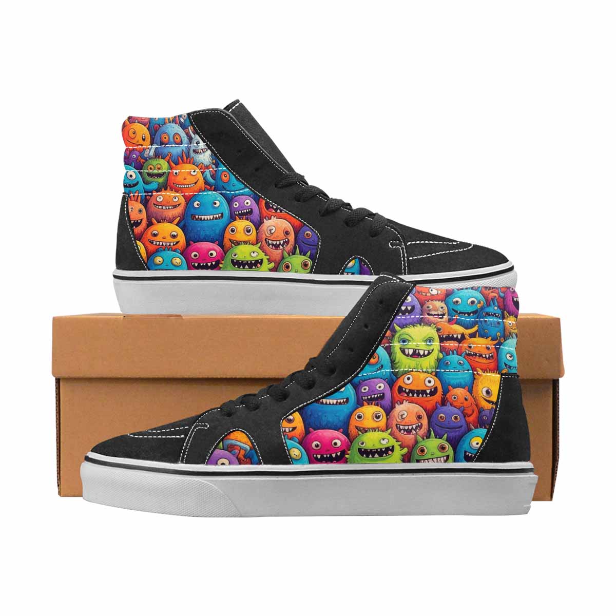 WOMEN'S Monsters High Top Canvas Unique Print Y2K Custom Shoes
