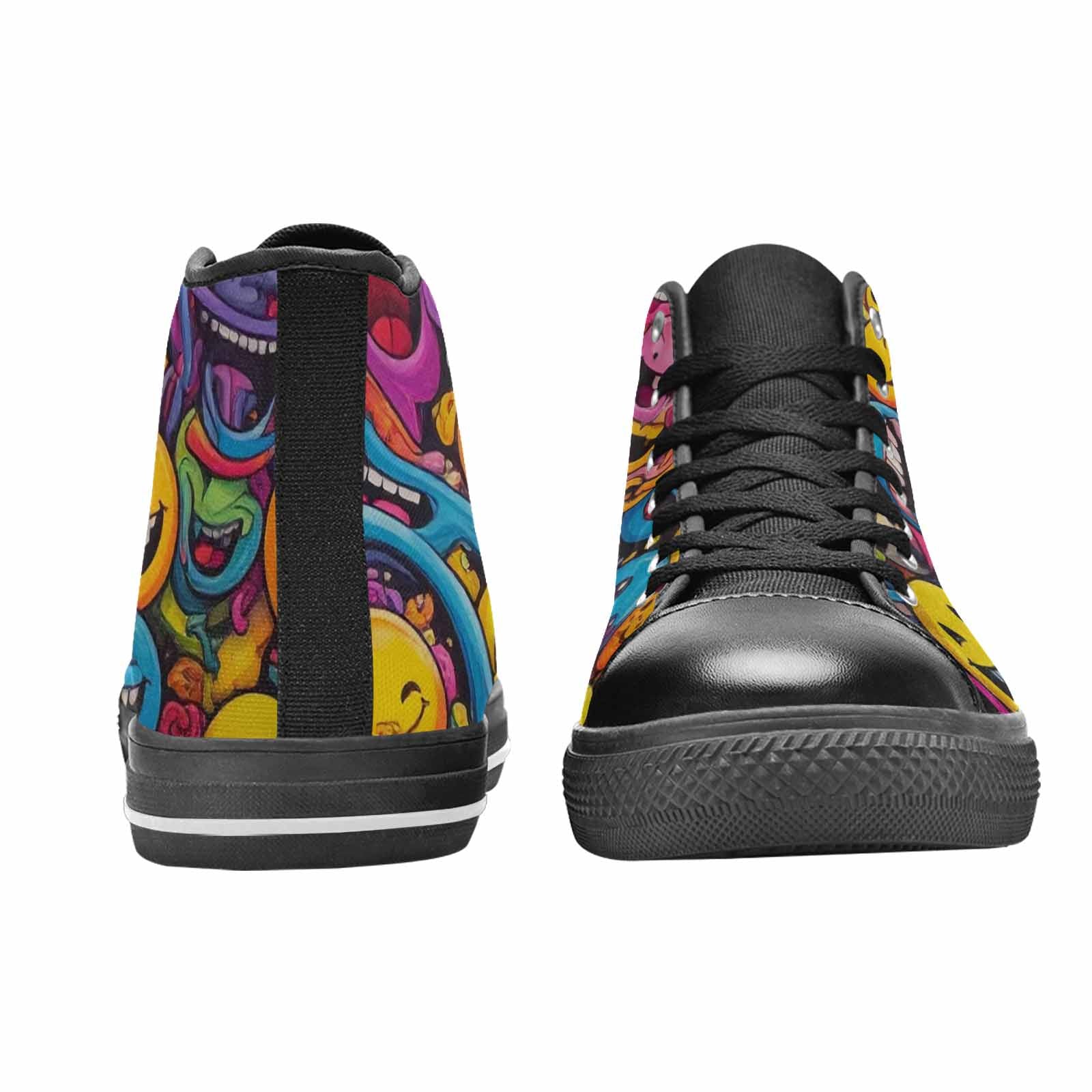 MEN'S Yellow Smiley Face High Top Canvas Y2K Custom Sneakers