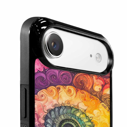 iPhone 17 Air Case — Tie Dye Swirls Black White Tie, Customized Protective Case