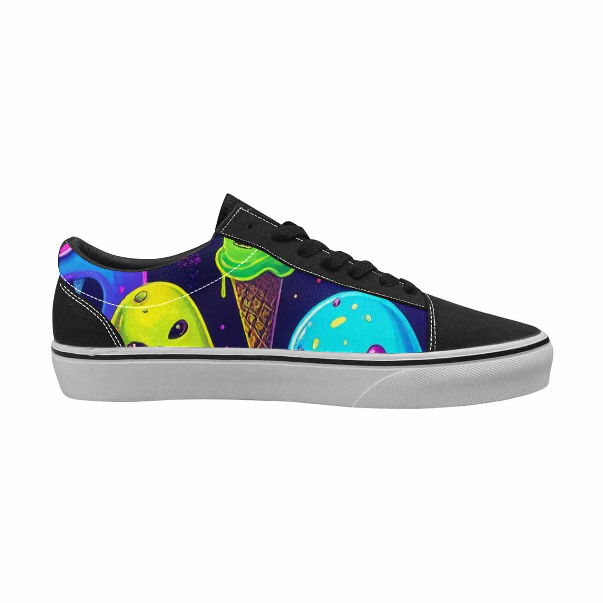 WOMEN'S Ice Cream Monsters  Lace-Up Canvas Kaleidoscope Sneakers