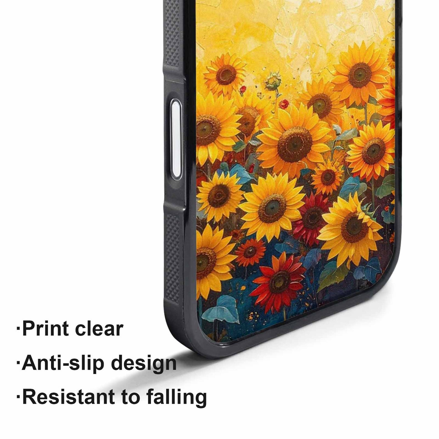 iPhone 17 Pro Max Case — Full Color Vibrant Sunflower Floral, Custom Designed Case Cover