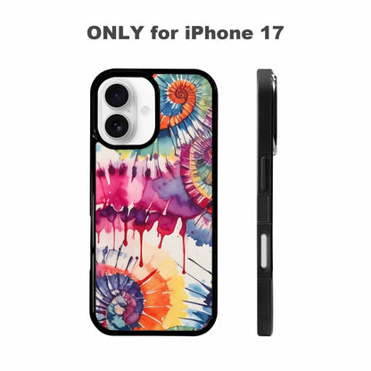 iPhone 17 Case — Tie Dye Swirls Black Tie Dye, Custom Art Phone Cover